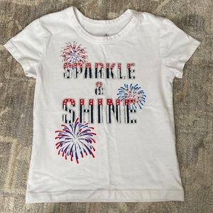 Patriotic girls shirt, size XS 4/5